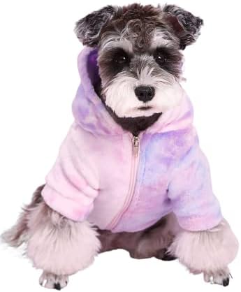 Gorglitter плишано кучиња палто вратоврска боја кученце кутици мачки фланел патент топла кошула миленичиња облека виолетова х-голема