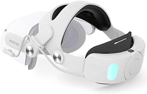 Hinovo VR Ремен За Глава Со Батерија За Oculus Потрагата 2, Прилагодлива Елитна Замена На Ременот со Батерија од 6000mAh за Зголемена Удобност