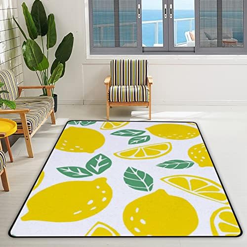 Xollar 60 x 39 Во големи детски области килими жолти лимони зелени лисја мека расадник бебе плејматски килим за детска соба за играње