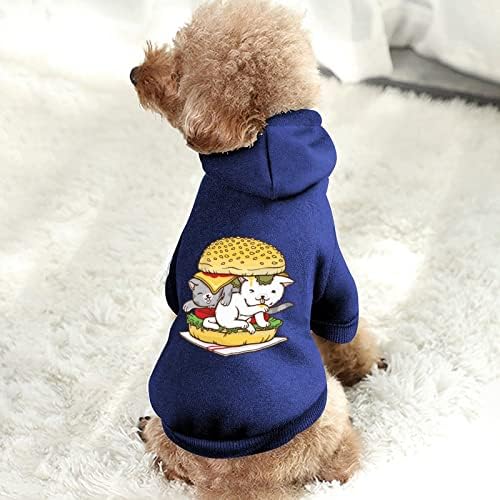 Хамбургер мачка едно парче куче костум за домашно милениче облека со додатоци за миленичиња за кученце и мачка xs