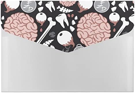Коскени Заби Отпечаток Од Очи Отпечаток Од Мозок Пластична Папка Со Датотеки во Боја со 6 Џебови Организатор Хармоника Носителот Документ
