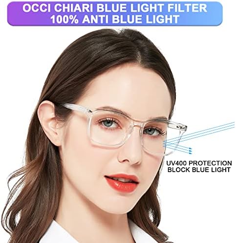 OCCI Chiari Blue Light Blocking Glass Chiskes Women Wersigned Reader 1.0 1,25 1.5 2.0 2.25 2.5 2.75 3.0 3.5 4.0 5.0 6.0