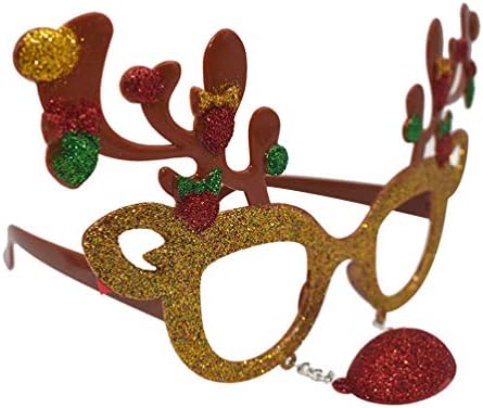 Амосфун Коктоил очила Божиќни очила со ирваси АНЛТЕРС Смешни очила за очи за очи за очила за деца Божиќна празничка забава за