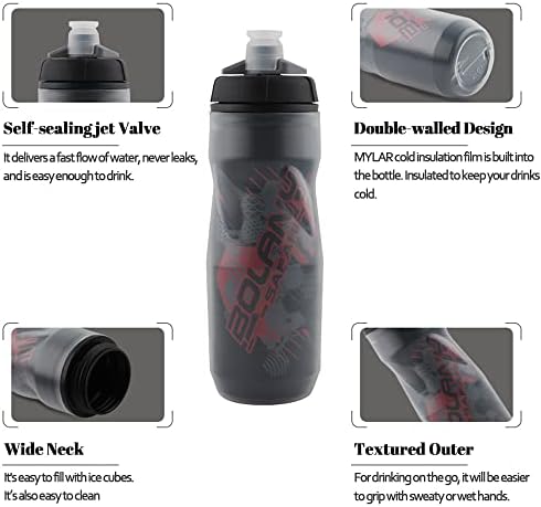 Zsling стискаат шишиња со вода Спорт, шишиња со вода изолирани од 20 мл шише со вода, шише за стискање на спорт и велосипед, рачно