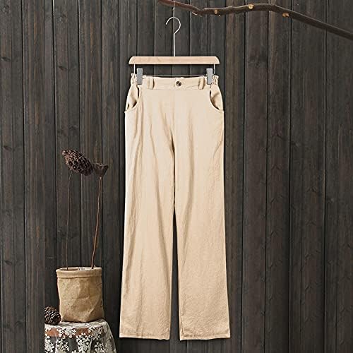 Niantie постелни панталони за жени Палацо 2023 плус панталони со големина плус големина исечено лето плус големина панталони за постелнина