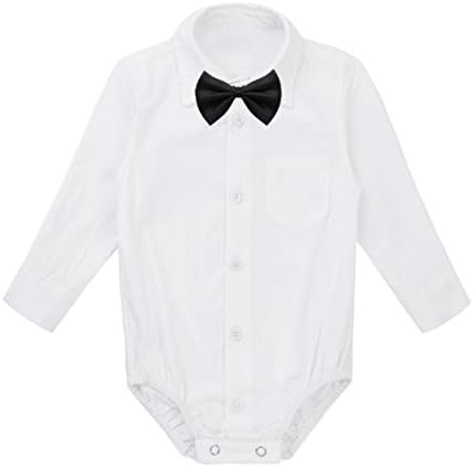 Fldy новороденче бебе момчиња господин облеки костуми формални кошули за фустани ромпер свадбена забава нагоре кошула за каросерија