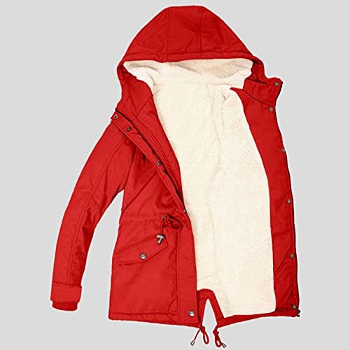 Женски зимски згуснети палто крзно крзно надолу палто кадифен јака топла јакна за одмор на отворено надворешна облека со џеб