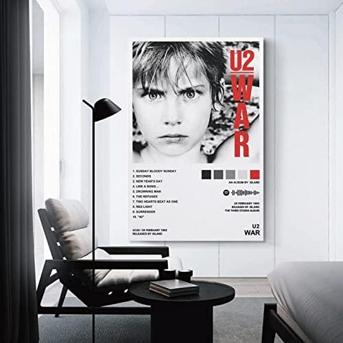 BMXRX U2-Воен платно Постери wallидна уметност Спална соба канцеларија Декор Декор подарок за нерамен стил12x18inch