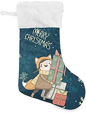 Среќни Божиќни божиќни чорапи Големи Божиќни чорапи за новогодишно камин wallид што виси чорапи чорапи за семејна Божиќна декорација Сезона