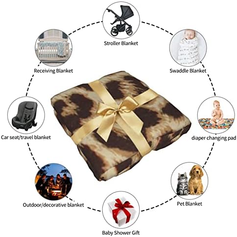 Леопард печати бебешко ќебе кое прима ќебе за новороденче за новороденчиња, обвивка за обвивка за расадник за расадник