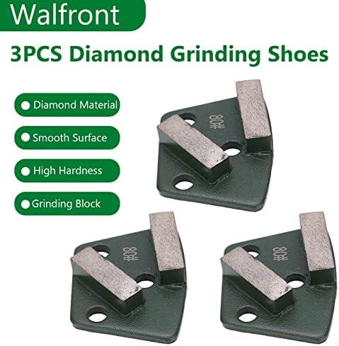 3 парчиња чевли за мелење дијаманти за мелење трапезоиден дијамант мелење бетонски под сечење за меленици 2 долги заби зелена