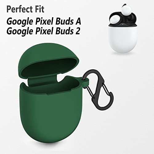Geiomo Silicone Case компатибилен со пупките на Google Pixel A-Series, Google Pixel Buds 2, Заштитно покритие со карабинер