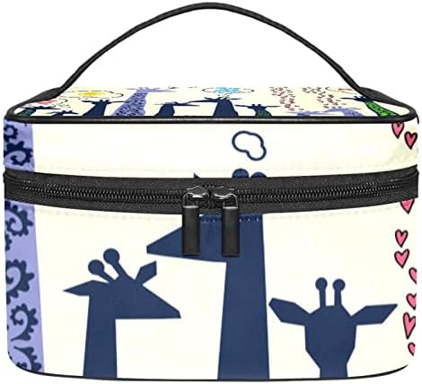 торба за Шминка за Патување јојоамој Со Преграда, Голема Козметичка Кутија За Животни Од Жирафа Персонализирана Кутија За Убавина Организатор