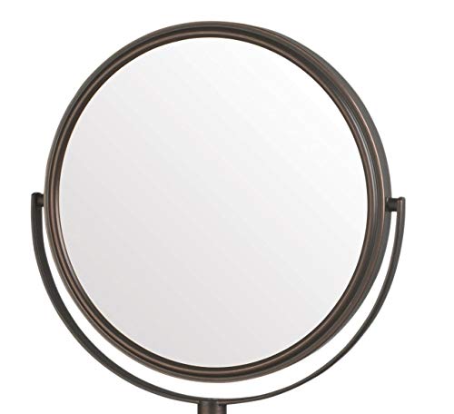 Џердон Двострани Ѕид Монтирани Огледало Шминка-Шминка Огледало СО 5x Зголемување &засилувач; Ѕид-Монтирање Рака-8-Инчен Дијаметар Огледало Со Бронза