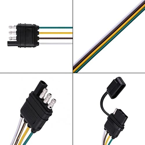 Carrofix Trailer 4 Wire Plug 32 Инч 4 пински рамна жица Продолжување на машки и женски конектор