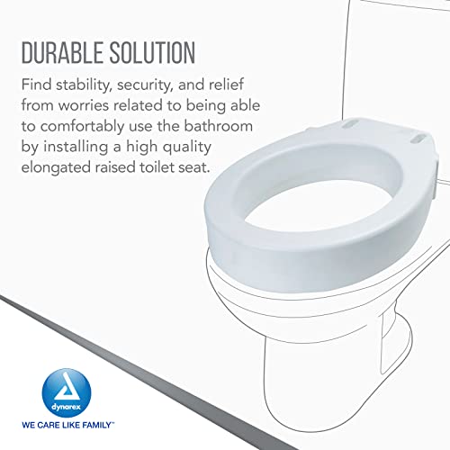 Dynarex издолжено кренато тоалетно седиште без раце е лесно покачено седиште што се користи со издолжена тоалет, обезбедува дополнителна