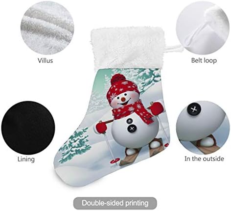 Алаза Божиќни чорапи Смешно скијање на снежни производи класични персонализирани мали декорации за порибување за семејни сезонски празници