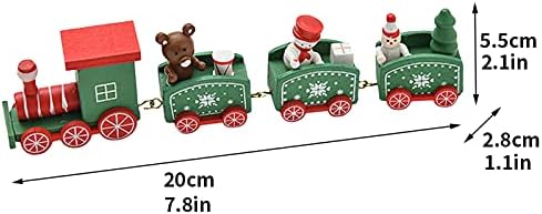 Jjhaevdy Божиќ симпатична дрвена мини воз украси Детски празнични играчки за подароци за Божиќна забава Декорација на градинки