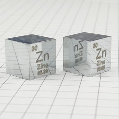 Goonsds цинк метал коцка 99,99% врежана периодична табела 10мм/0,39inch Zn примерок за лабораториски и училници