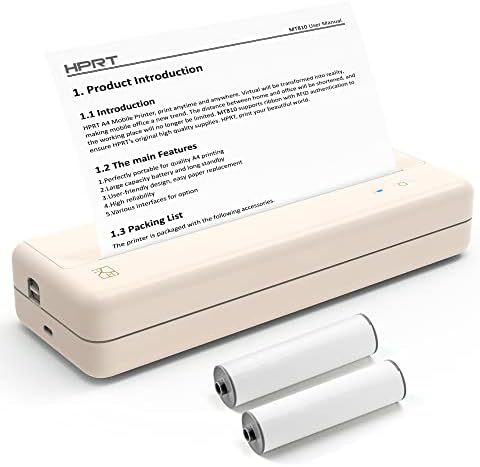 HPRT преносни патувачки печатачи MT810 - Компактен печатач за домашна употреба на термички мастила - Мобилно печатење на хартија