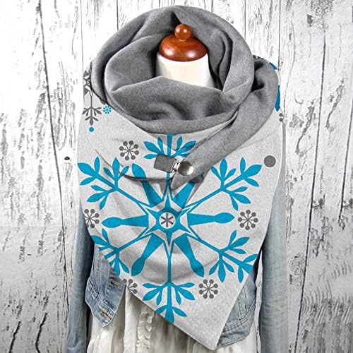 Женска шамија топло меко печатење копче мода зимска турбан завиткана шала голема карирана шамија