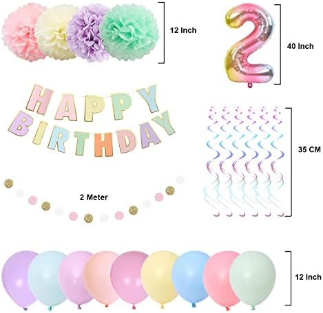 BRT Bearingshui 2 -ти роденденски украси, 40 -инчен Виножито градиент број 2 балон, 2 -ти роденденски балон, среќен роденденски банер,