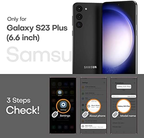 ТОКОЛ 3 во 1 За Случајот Samsung Galaxy S23 Plus, [Надградена Целосна Заштита На Камерата] со Заштитник На Екранот Од 2 Пакувања [Тестиран Воен