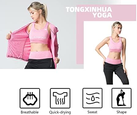 Тонгсинхуа 5 Парчиња Облека За Вежбање За Жени, Спортски Костуми Фитнес Атлетски Тимови Поставени За Правење Јога, Танцување, Фитнес