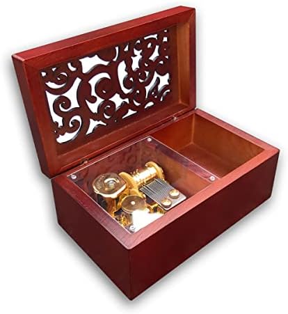 Играјте [Среќен роденден на вас] Браун Вуд Хулд Изметички кутија со музички кутии со музичко движење „Санкио“
