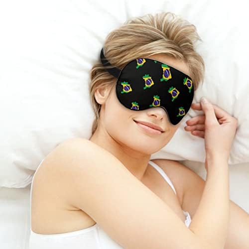 Мапа на знамето на Бразил, за спиење, слепа маска, симпатична обвивка за сенка на очите со прилагодлива лента за жени мажи ноќ