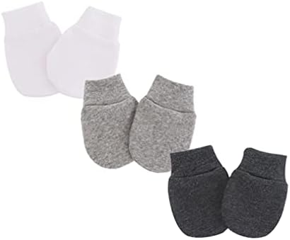 Fasund 3 пара новороденче памучни белезници цврста боја без гребење на ракавици за новороденчиња за девојчиња за момчиња