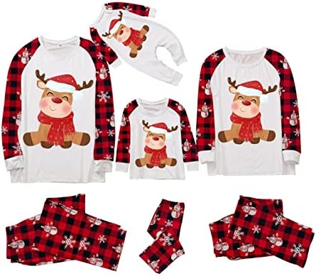 Божиќни тато пижами за семејство што одговара на Божиќното семејство PJS поставува печати PJs карирани празници за спиење за спиење за