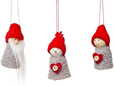 Божиќни украси дрвени кукли за приврзоци мини кукли со приврзоци огледало од венец