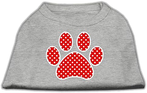 Mirage Pet Products Red Swiss Dot Paw Ecrance Burtions Grey XS