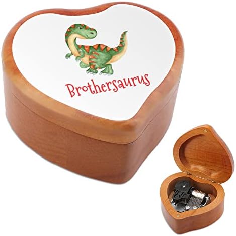 Brothersaurus rex диносаурус дрво музички кутија гроздобер музички кутии подарок за Божиќ роденден Денот на вineубените во форма на срце