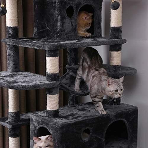 Зачудувачки кондо на мачка со мачки со сисали за гребење на местата за куќи, куќи, хамак, мебел за мачки кула, центар за активност
