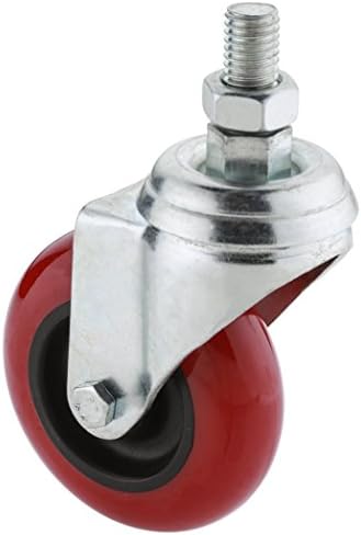 Челекс Д2614 3-Инчен 150-Фунта Навој Вртливата Двојна Брава Полиуретанска Плоча Рициново, црвено