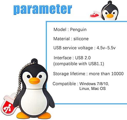 USB Флеш Диск 64GB Симпатична ПИНГВИН Модел USB Диск Палецот ДИСКОВИ USB 2.0 Мемориски Стап За Надворешно Складирање На Податоци