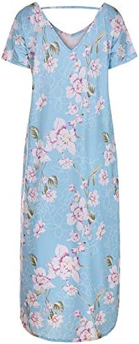 Lutmen'sенски летен максичен фустан со краток ракав/без ракави без ракави џебови долги фустани