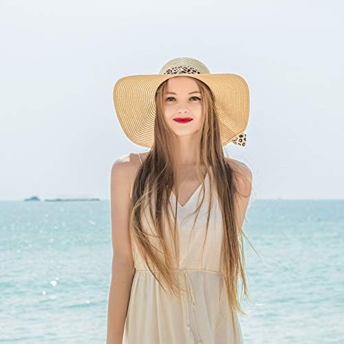 Летни флопи слама капи за жени девојки Сонце заштитен моден цвет преклопен одмор за одмор, сламки капи.