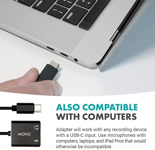 Movo USBC-AC2 3,5 mm ДО USB-C Стерео Аудио Адаптер-Надворешна Звучна Картичка За КОМПЈУТЕР, Mac, Android-3,5 mm Trs Приклучок