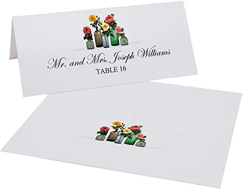 Мејсон тегла вазни и картички за рози, сет од 150, пред -исечени и постигнати - свадба, забава, вечера и специјални настани - направени во
