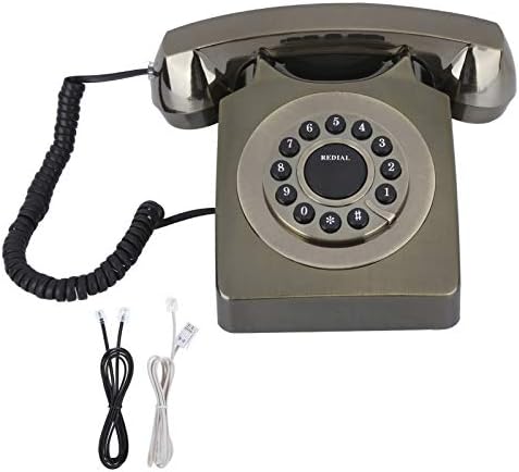 V Најдобриот живот Антички телефонски декор, фиксни кормиран телефон класичен европски ретро телефон дома винтаг мултифункционален