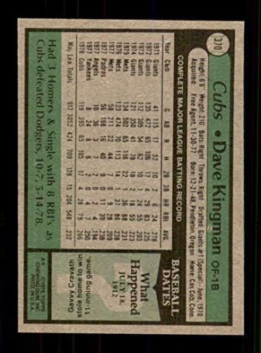 1979 Топпс 370 Дејв Кингман екс ++ одличен ++ безбол во Чикаго Каби