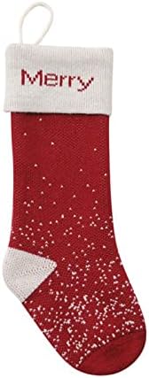 Декорација на чорапи за вреќи Божиќно чорап подарок за плетење чорапи пакувања чорап украс Орнамент виси дрво