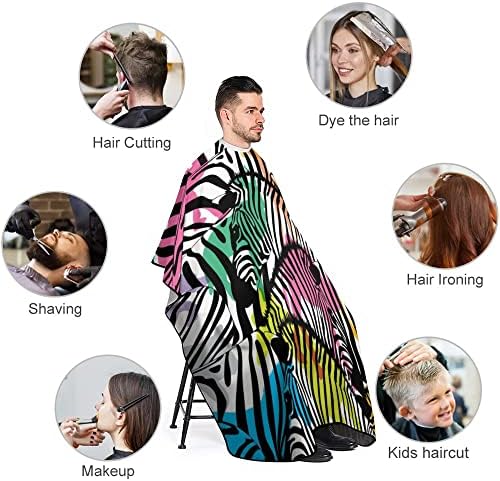 Вантасо Зебра Барбер Кејп за мажи жени деца професионални, екстра големи престилка за фризури биб салон за сечење коса крпа крпа за