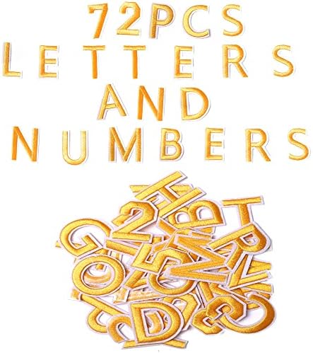 HARSGS 60PCS Случајни разновидни стилови Везени закрпи со букви и лепења за броеви