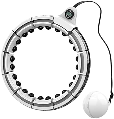 PMH Hula Hoop за возрасни, опрема за вежбање на абдомен фитнес, 360 ° топка за автоматска маса за масажа, прилагодлива тежина