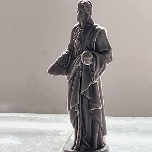 Силиконски мувла 3Д-Јесус, спасител Исус епоксиден калап за правење DIY, статуа на гипс смола