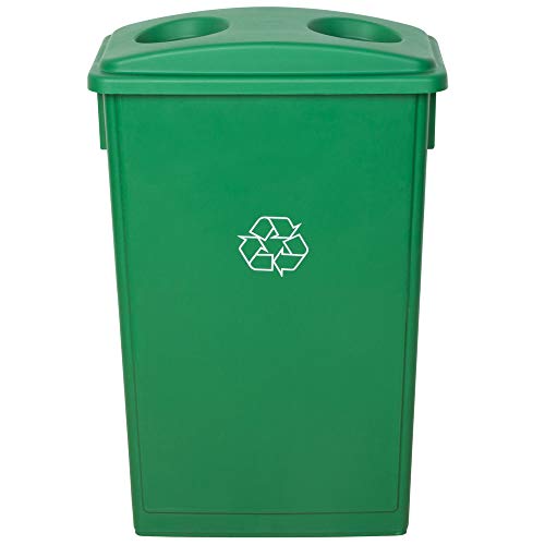 Pro & Family 92 Qt. / 23 галон / 87 литри зелена тенка правоаголна рециклирање и зелен капак со дупки. Отпадоци од отпадоци од отпадоци